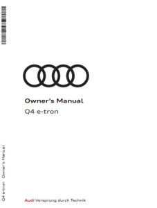Audi Q4 e-tron - Owners Manual 2025 EN 
