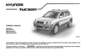 Hyundai Tucson - Owners Manual 2005 EN 